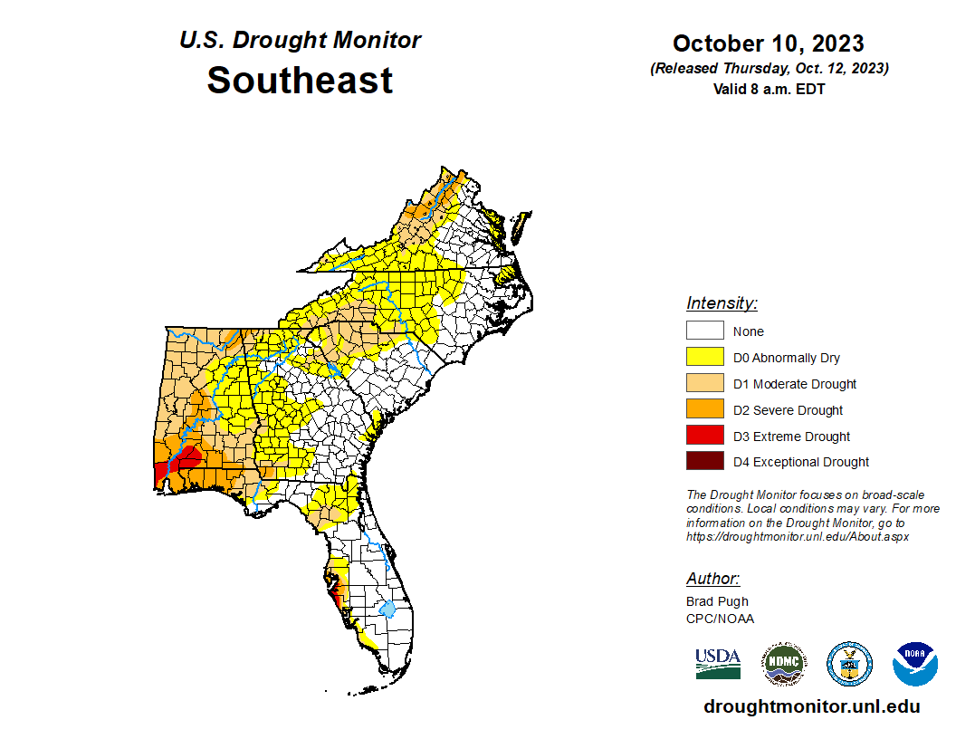 Featured image for “Drought Monitor Update: Conditions Worsening Across Southeast Region”